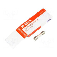 Fuse: fuse, fast blow, 10A, 250VAC, cylindrical, glass, 5x20 mm