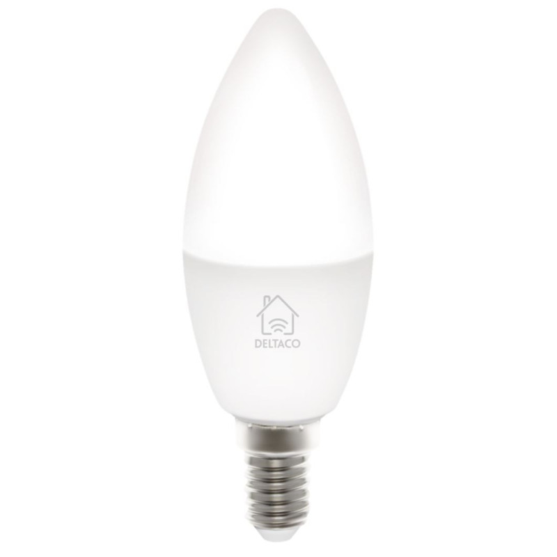 DELTACO LED Bulb, E14, WIFI 2.4GHZ, 5W, 470LM, Dimmable, 2700K-6500K, 220-240V