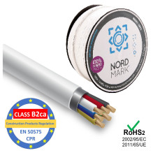 Cable for security and alarm systems, Nordmark, 6 cores, tinned copper / LSZH / B2ca / 100m