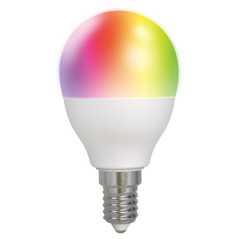 DELTACO LED Bulb, E14, WIFI 2.4GHZ, 5W, 470LM, Dimmable, RGB, 2700K-6500K, 220-240V