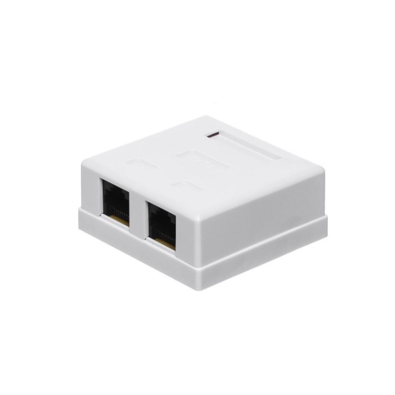 Paviršinio montavimo kompiuterio lizdas CAT6, du RJ45 prievadai