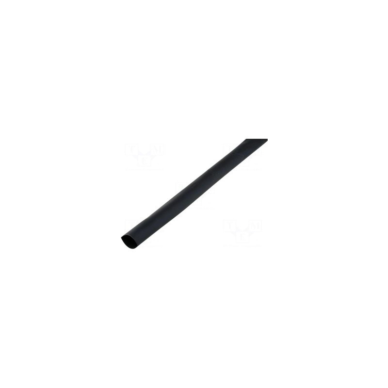 Heat shrink sleeve glued 4: 1 4mm L: 1000mm black polyolefin