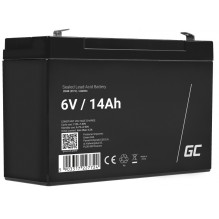 6 V 14 Ah akumuliatorius :: AGM : VRLA :: 6 voltai, 14 ampervalandžių (Ah) :: Gnybto tipas T1 (4,75 mm)
