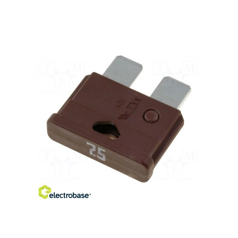 Fuse: fuse, 7.5A, 32VDC, automotive, 19 mm, UNIVAL