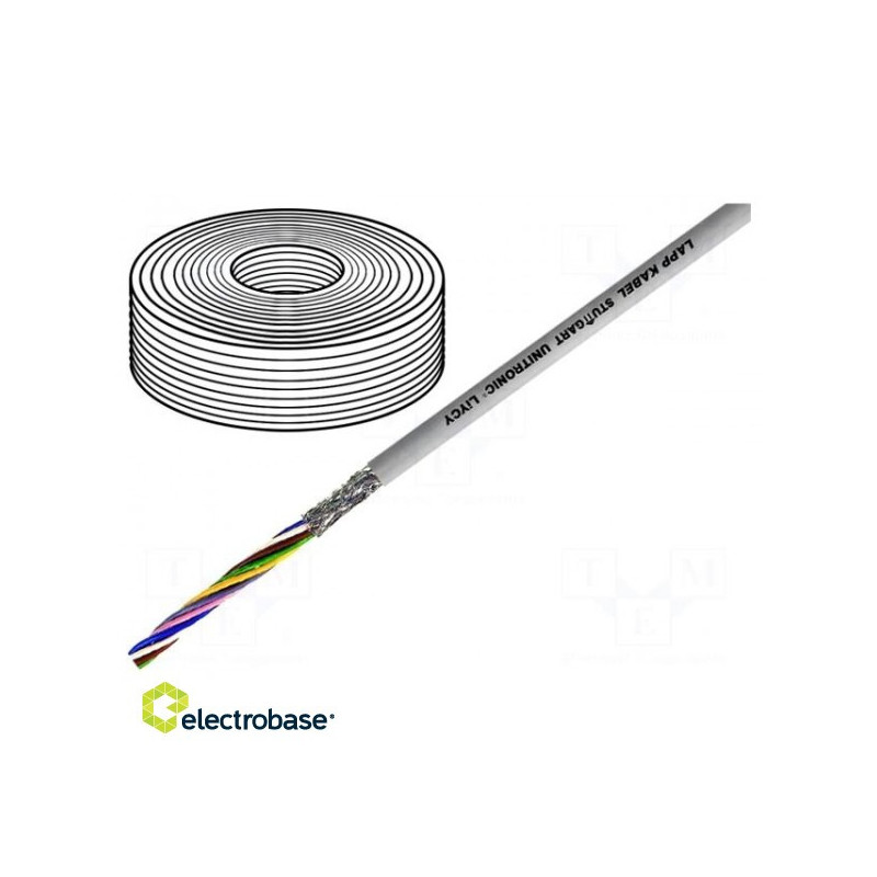 Laidas, UNITRONIC® LiYCY, 2x1,5 mm2, alavuoto vario pynė, PVC, pilkas