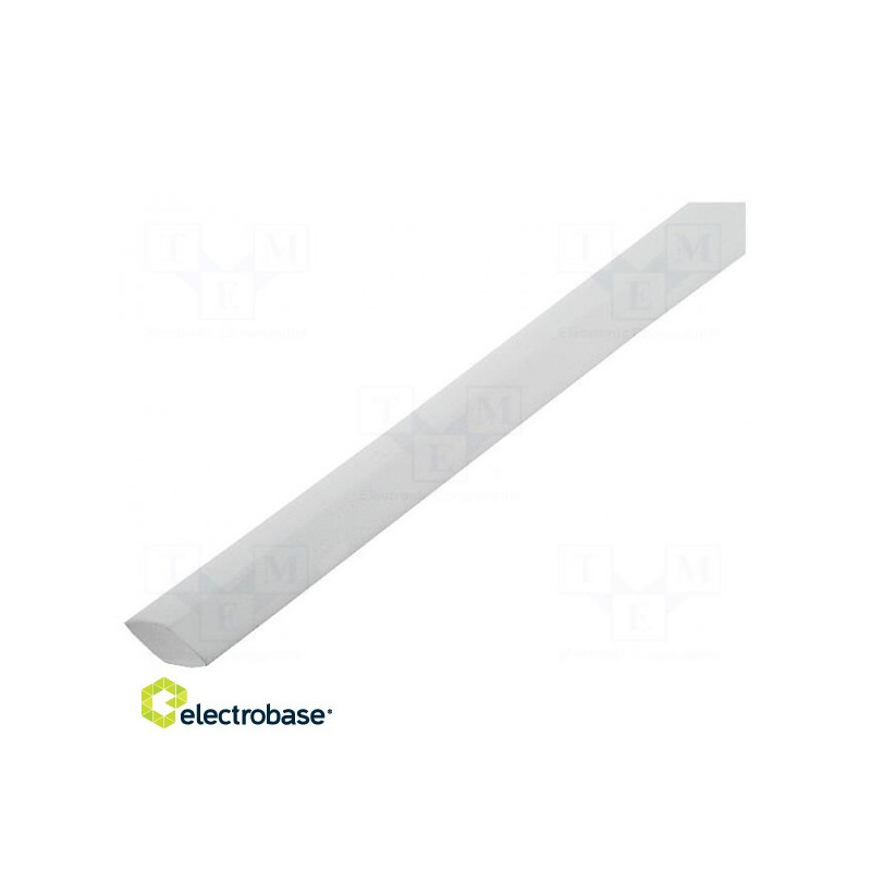 Heat shrink sleeve, adhesive-free, 2:1, 2.4 mm, L: 1 m, white, polyolefin