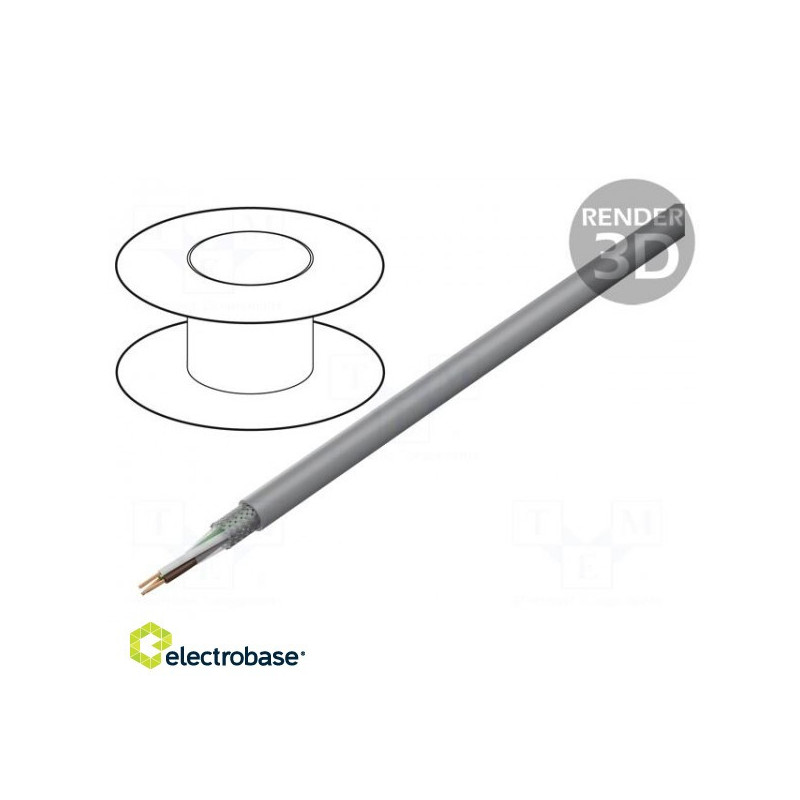 Laidas, TRONIC-CY LiY-CY, 3x1,5 mm2, alavuoto vario pynė, PVC, pilkas