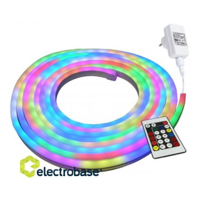 Colorful RGB LED NEON FLEX strip set, 5m, 24W RGB, IP44, 220V