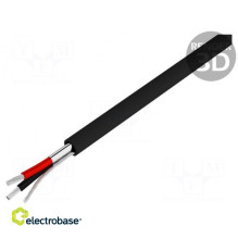 Laidas, 2x0,35 mm2, balastas, Cu, Al-PET folija, PVC, juodas, 30 m, CPR: Eca