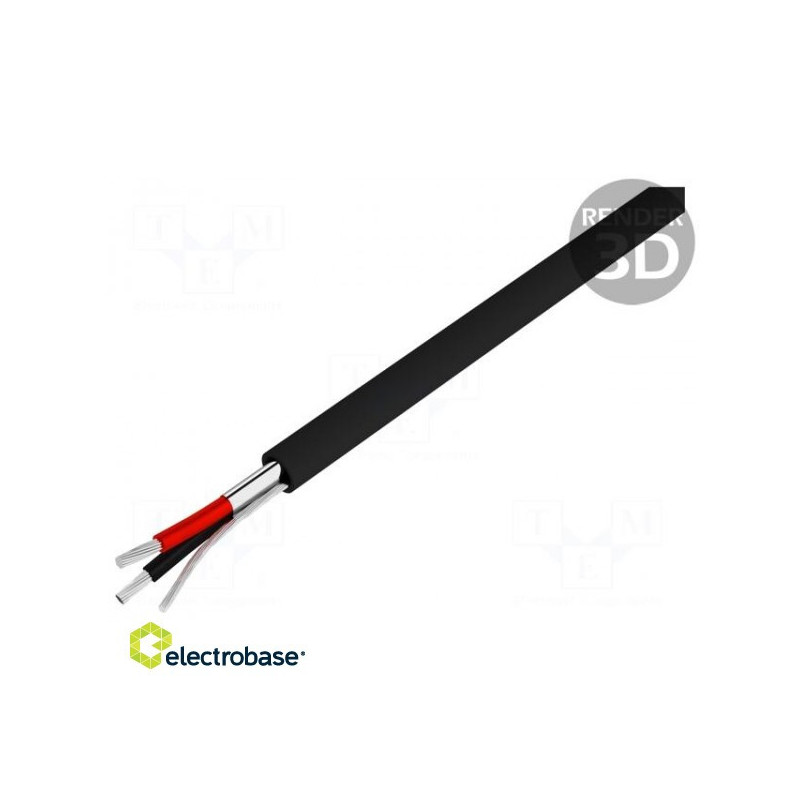 Laidas, 2x0,35 mm2, balastas, Cu, Al-PET folija, PVC, juodas, 30 m, CPR: Eca