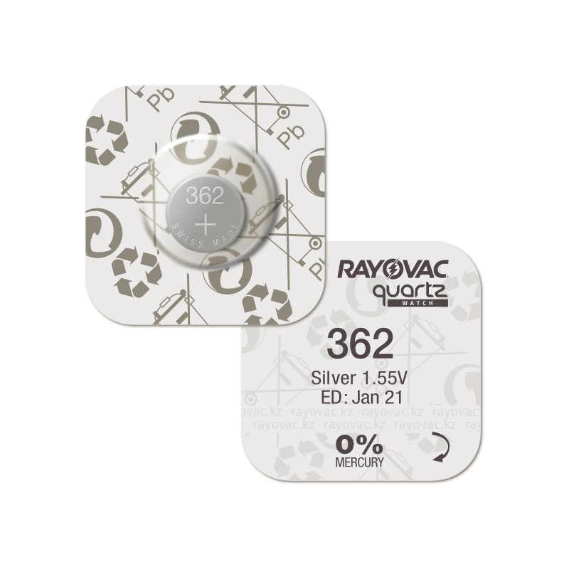 362 baterijos 1,55 V „Rayovac“ sidabro oksido SR721SW 361, pakuotėje po 1 vnt.