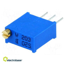 Potentiometer:mounting, multi-turn, 20k9, 500mW, THT, ±10%, linear