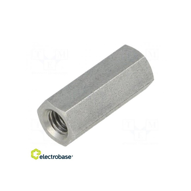 Įsukama tarpinė įvorė, vidinis sriegis: M5, 20 mm, šešiakampė