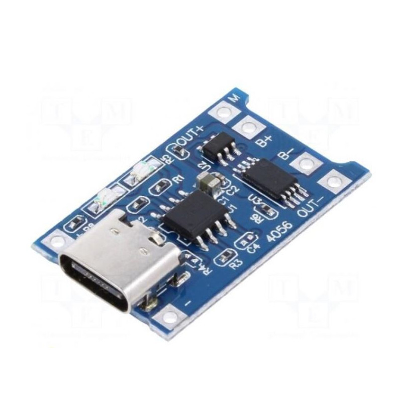 Module: Li-Po / Li-Ion charger, 5VDC, USB C, 1A, 4.2 V, 26x16x10 mm