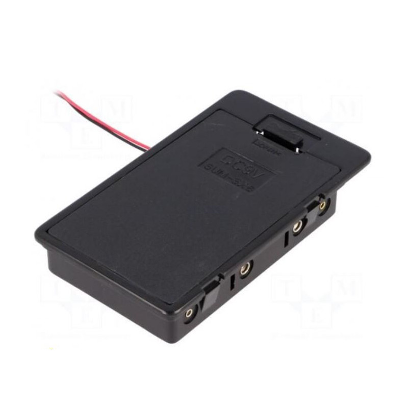 Holder, Leads: cables, Size: AA, R6, Batt.nr: 6, Color: black, 150 mm