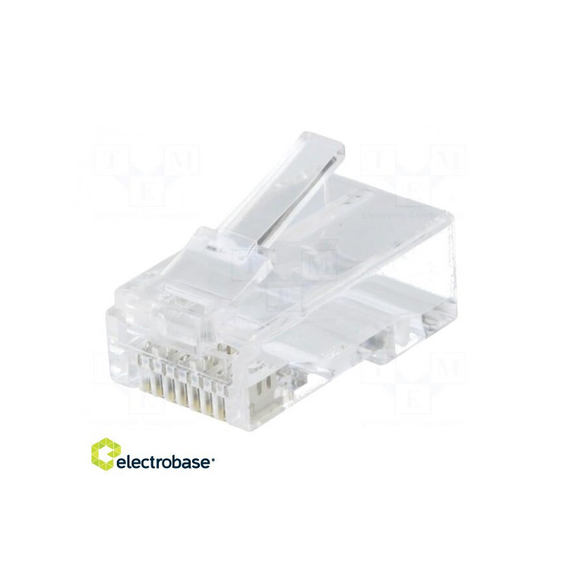 Kištukas, RJ45, Cat: 6a, neekranuotas, paauksuotas, Išdėstymas: 8p8c, tiesus