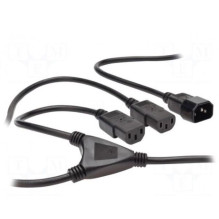 Cable, IEC C13 Female x2,...