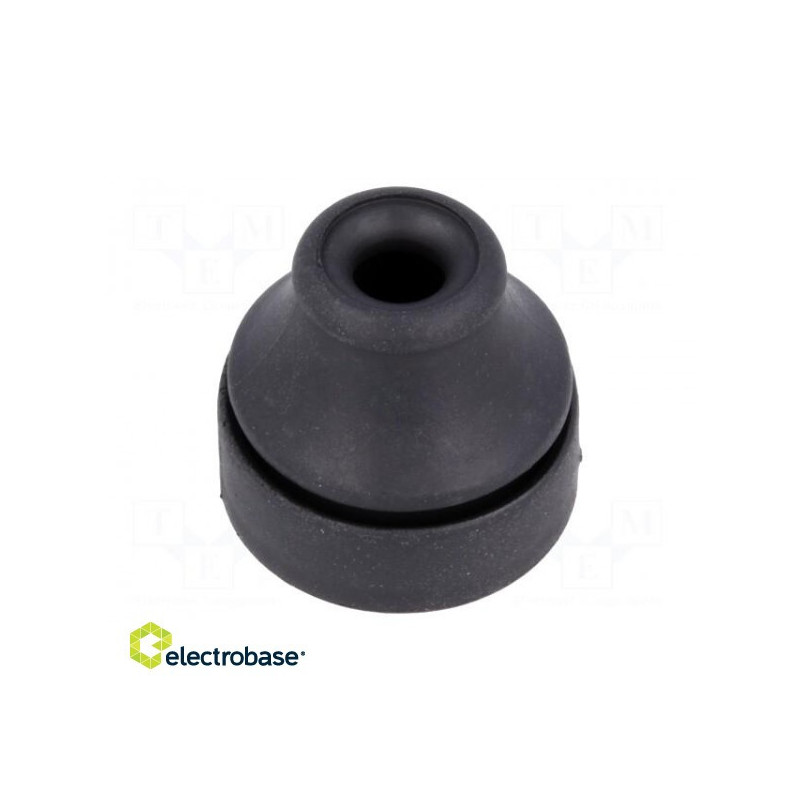 Grommet, Ømount.hole:16mm, TPE (thermoplastic elastomer), black