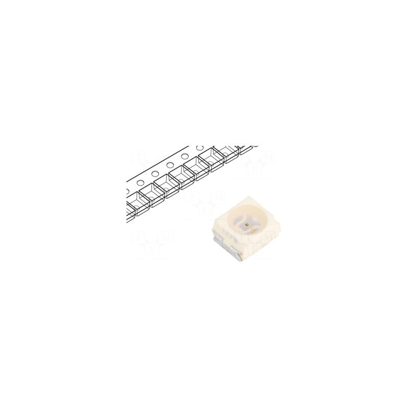 LED, SMD, 3528,PLCC2, orange, 7.1÷28mcd, 3.5x2.8x1.75 mm, 60°, 2 mA