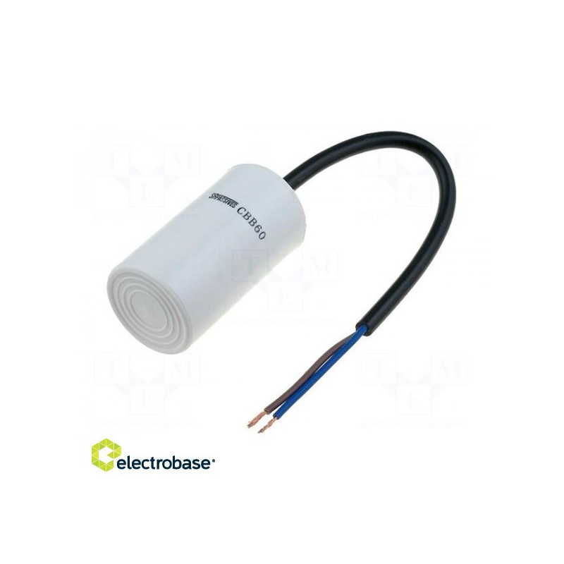 Kondensatorius: variklis, darbinis 2,5uF 450V ¨35x60mm -25÷70°C ±5% 3000h