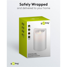 LED light real wax candle with flame imitation, 10 x 15 cm.