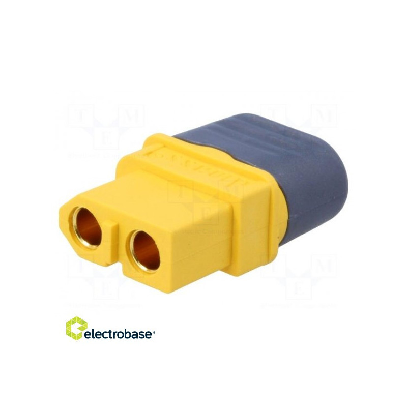 Plug DC supply XT60 female PIN: 2 for cable soldered 30A 500V
