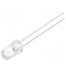 LED, 5 mm, cold white, 2180÷3000mcd, 15°, Front: curved, 2.6÷3.3V