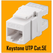 Keystone module CAT5E UTP can be used with SS-1xRJ45-PR or SS-2xRJ45-PR