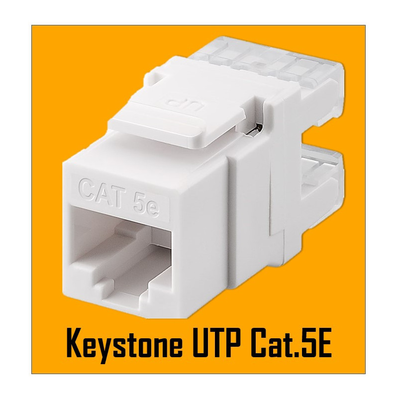 Keystone module CAT5E UTP can be used with SS-1xRJ45-PR or SS-2xRJ45-PR