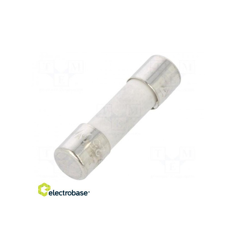 Fuse: fuse, 25A, 250VAC, ceramic, cylindrical, 5x20mm, Packaging: bulk