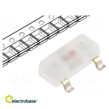 LED, SMD, SOT23, raudonas / žalias, 3x1,3x1,05 mm, 140°, 20 mA, sklaidytuvas: difuzinis