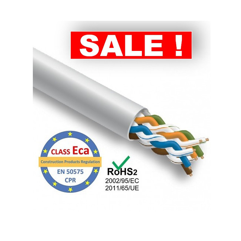 NETWORK EXPERT kompiuterių tinklo kabelis, Cat5E UTP, skirtas montuoti patalpose, kaina už metrą, CPR Eca