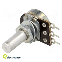 Potentiometer: shaft, single turn, 1k?, 100mW, ±20%, PCB, on board