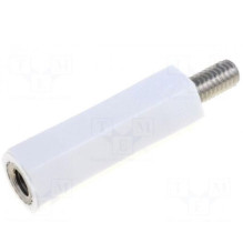 Izoliacinė įvorė, šešiakampė, M4, M4, ilgis: 20 mm, veržliarakčio dydis: 8 mm, UL94V-3