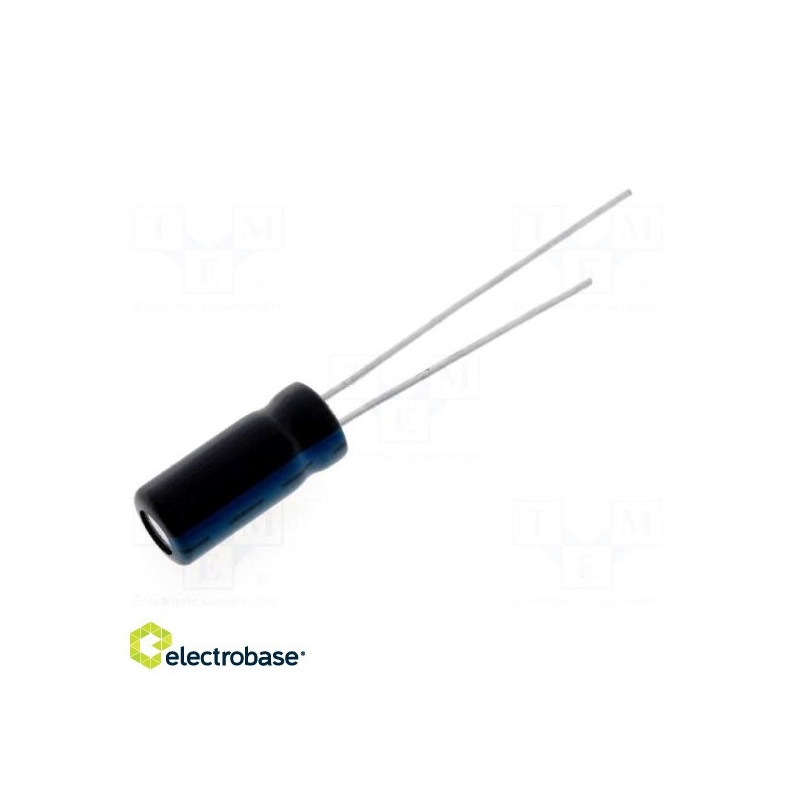 Kondensatorius: elektrolitinis, THT, 2.2uF, 400VDC, Ø8x11.5mm, ±20%