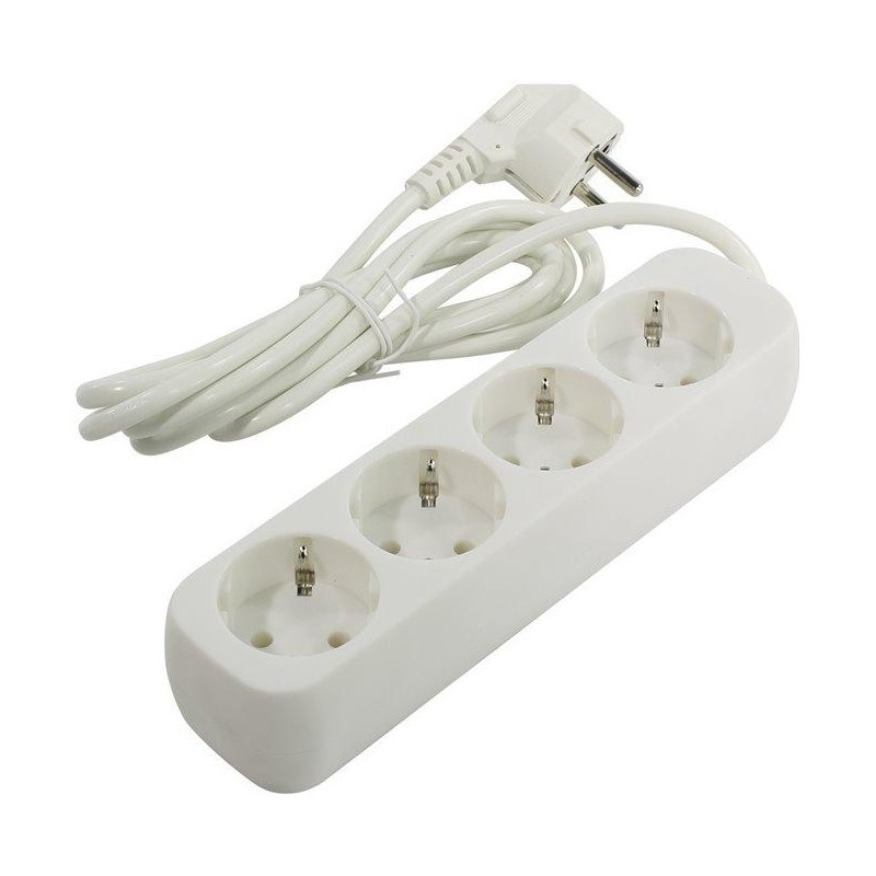 Prailginimo laidas 1,5 m, 4 lizdai, 3G1.0, baltas 114001