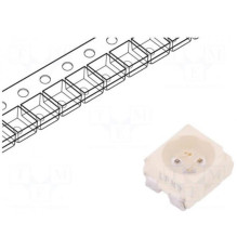 LED, SMD, 3528, PLCC4, raudonas, 71÷140mcd, 3,5x2,8x1,75 mm, 60°, 1,9÷2,6 V