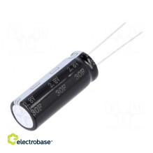 Superkondensatorius, THT, 30F, 2,8 VDC, ±20%, Ø12,5x34 mm, 35m9, -40÷65°C