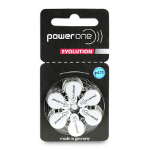 675 klausos aparatų baterijos „Varta Power ONE Evolution Zn-Air PR44“ pakuotėje po 6 vnt.