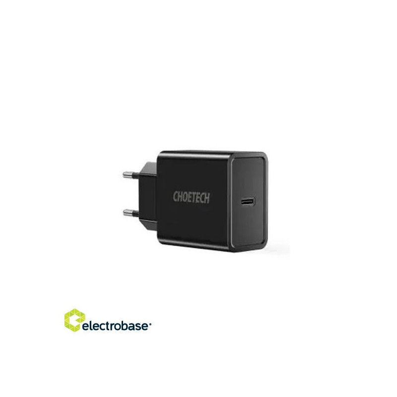 Įkroviklis CHOETECH USB Type-C + C tipo laidas, 18 W, PD