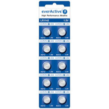 G12 baterijos 1,5 V „everActive“ šarminės AG12 G12 LR1142 LR43, pakuotėje po 10 vnt.