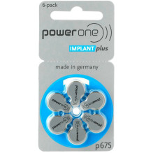675 klausos aparato baterijos „Varta Power ONE Implant Plus Zn-Air PR44“ pakuotėje po 6 vnt.