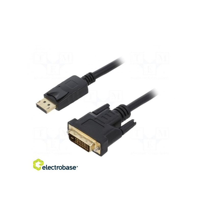 Kabelis, DisplayPort kištukas, DVI-D (24+1) kištukas, 1 m, juodas