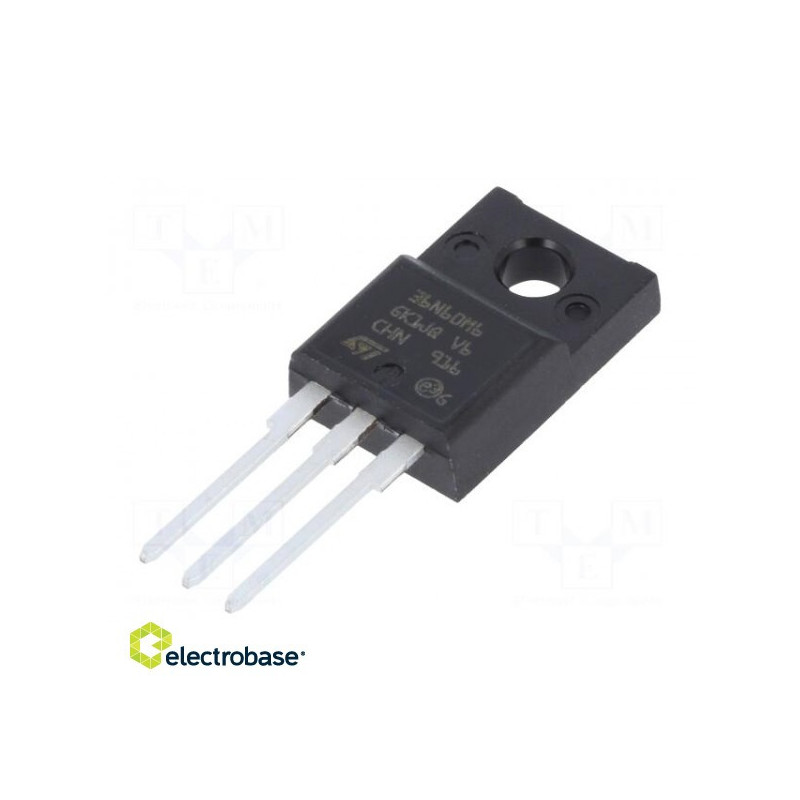 Tranzistorius: N-MOSFET, MDmesh™ M6, vienpolis, 600 V, 19 A, srovės stipris: 102 A