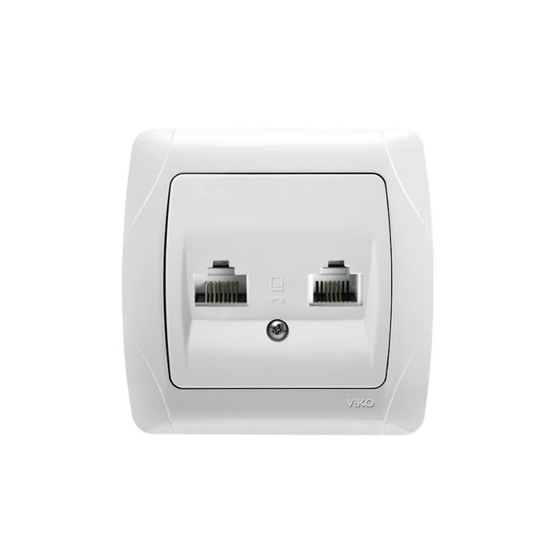 Carmen dvigubas RJ45 kompiuterio lizdas be mechanizmo
