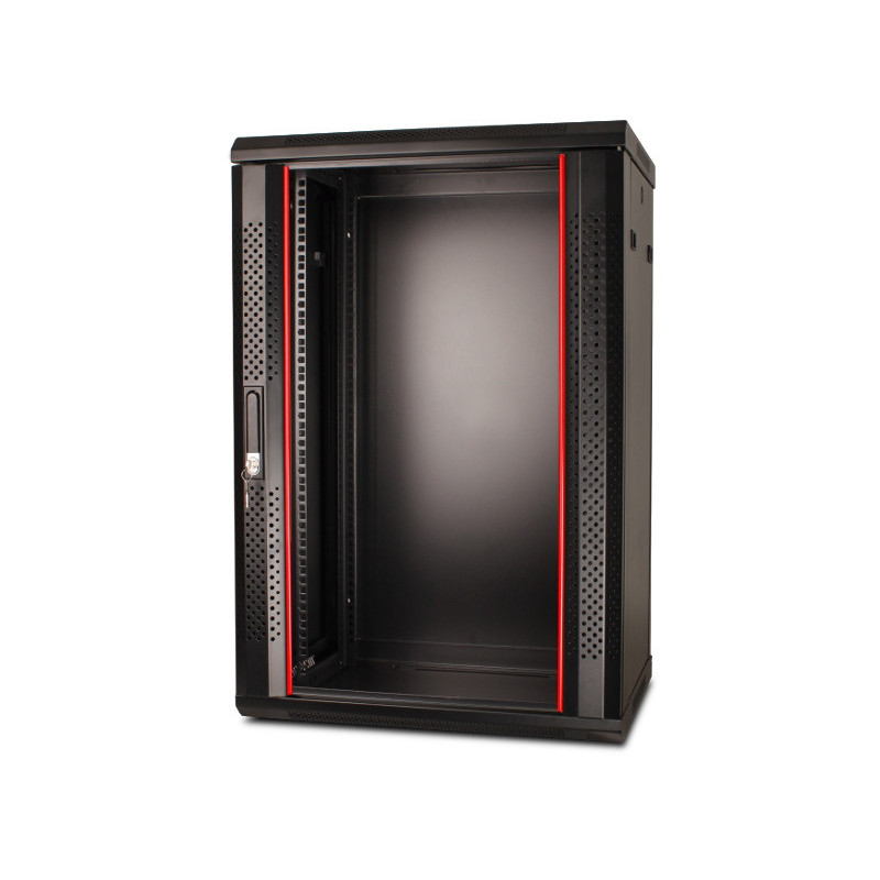 18U 19" sieninė spintelė / 600 x 600 x 910 mm / juoda / nesurinkta
