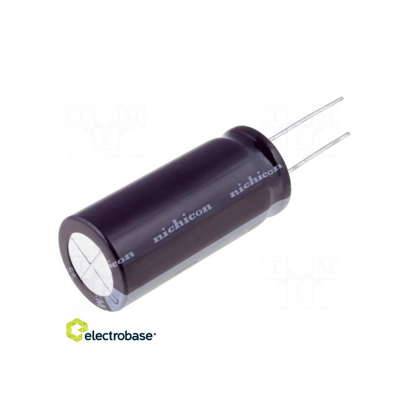 Kondensatorius: elektrolitinis, mažos varžos, THT, 1000uF, 10VDC, ±20%