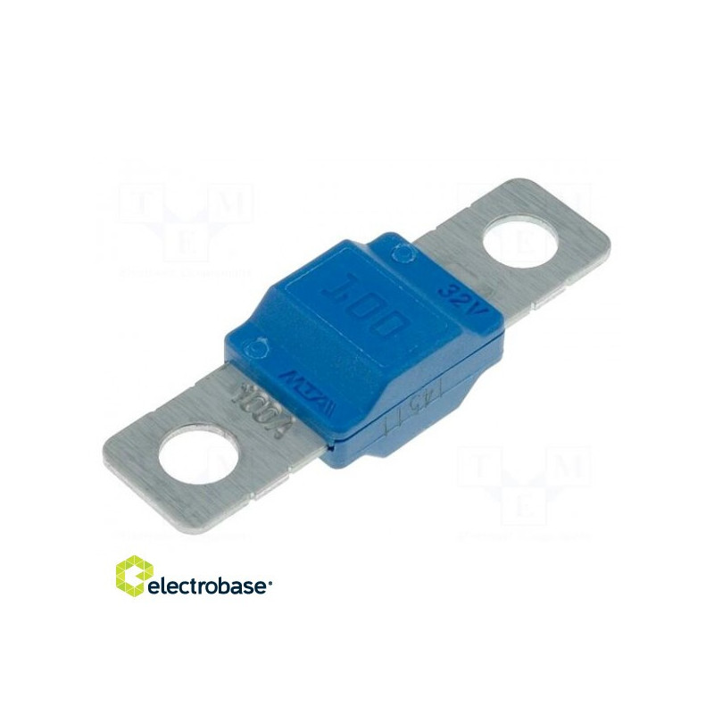 Fuse: fuse, 100A, 32V, automotive, 40 mm, MIDIVAL, Fastening: M5 screw