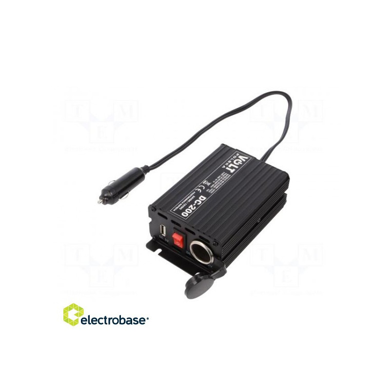 Converter - Inverter 12VDC to 24VDC, 15A, 200W