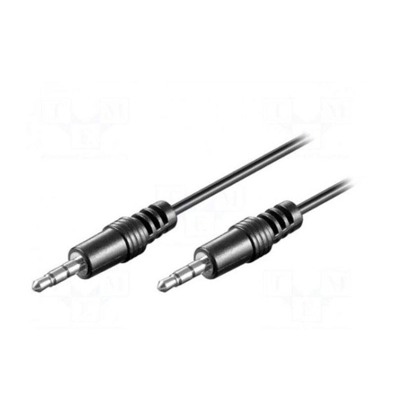 Cable, Jack 3.5 mm 3-pin plug, both sides, 0.6 m, black, Cable diameter: 4 mm